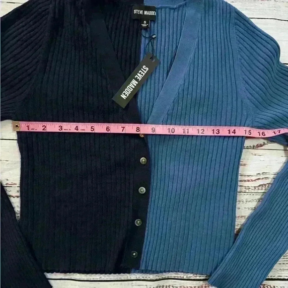 Steve Madden Black and Blue Knit Sweater New with tags. Small. - Picture 4 of 6